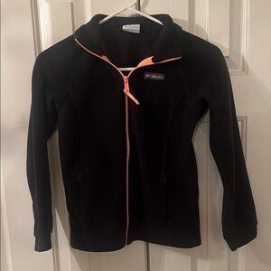 Columbia Black Fleece Jacket with Coral Zipper